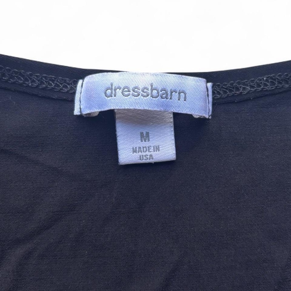 ✨DRESSBARN BLACK TOP GOLD CHAIN FLAIR HEM PRINCESS SLEEVE✨ - Picture 3 of 4